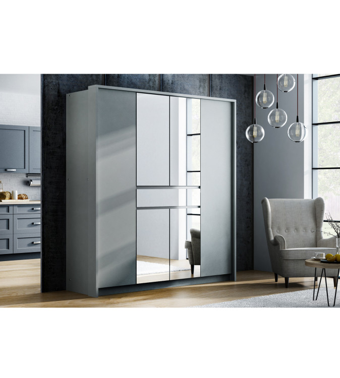 GABA ST 200 cm Hinged Door Wardrobe with Mirror