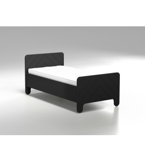 Gaba Nolia Black Children's Baby Bed with Mattress