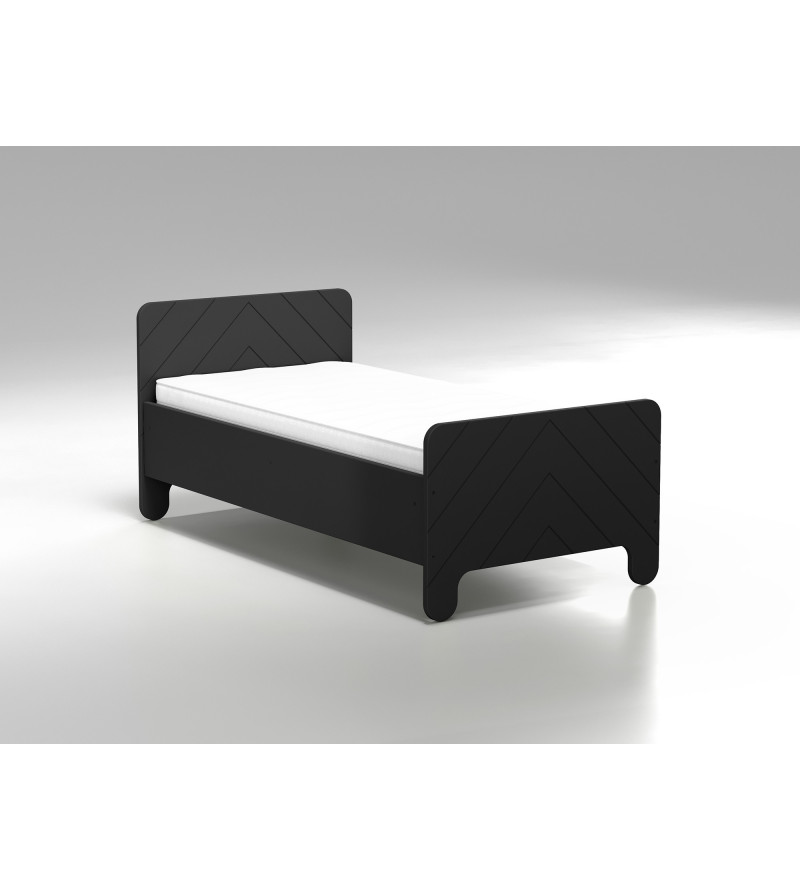 Gaba Nolia Black Children's Baby Bed with Mattress