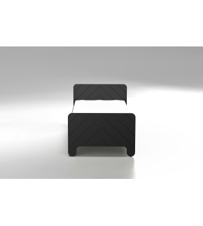 Gaba Nolia Black Children's Baby Bed with Mattress