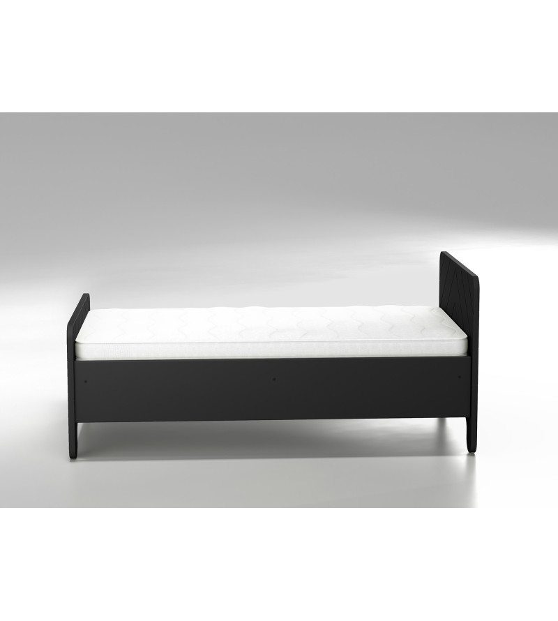 Gaba Nolia Black Children's Baby Bed with Mattress