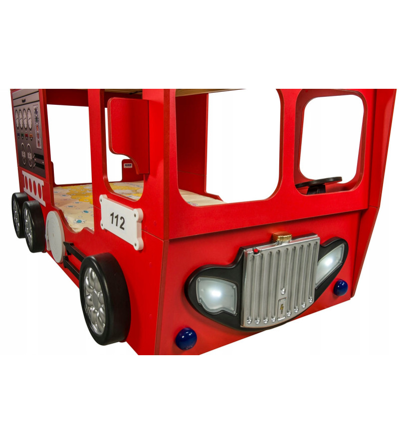 Gaba FIRETRUCK Bunk Children's Baby Bed with Mattress