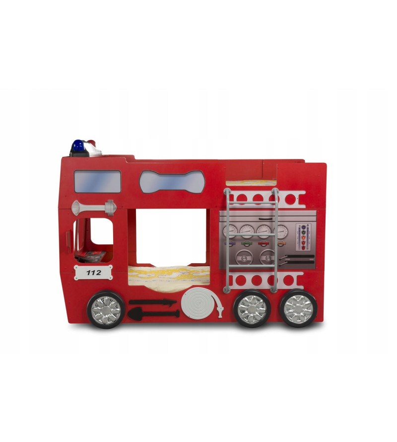 Gaba FIRETRUCK Bunk Children's Baby Bed with Mattress