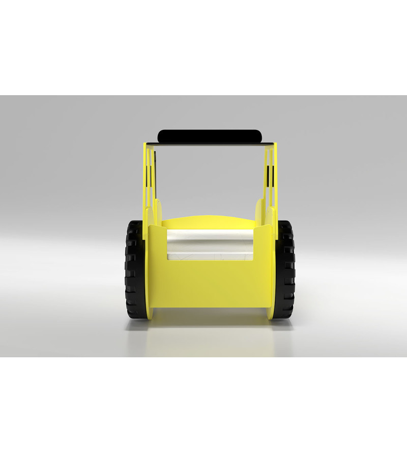 Gaba TRACTOR Yellow Children's Baby Bed with Mattress