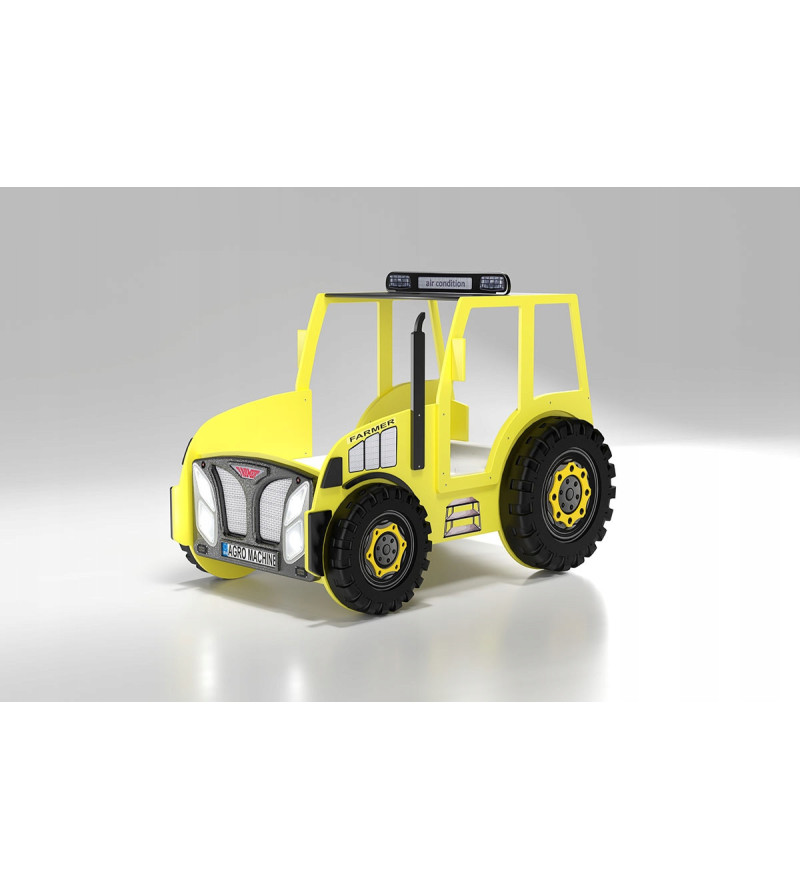 Gaba TRACTOR Yellow Children's Baby Bed with Mattress