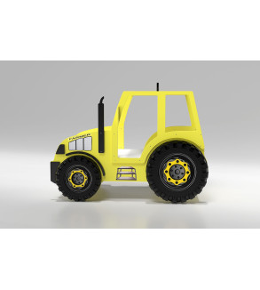 Gaba TRACTOR Yellow Children's Baby Bed with Mattress