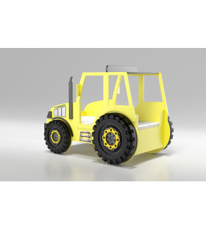 Gaba TRACTOR Yellow Children's Baby Bed with Mattress