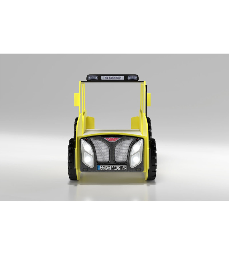 Gaba TRACTOR Yellow Children's Baby Bed with Mattress