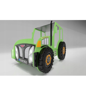 Gaba TRACTOR Green Children's Baby Bed with Mattress