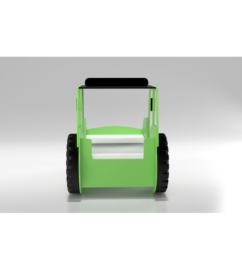 Gaba TRACTOR Green Children's Baby Bed with Mattress
