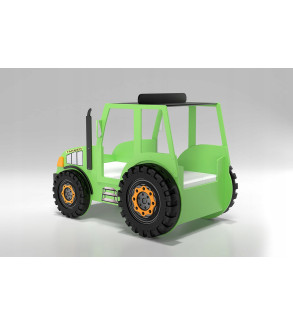 Gaba TRACTOR Green Children's Baby Bed with Mattress