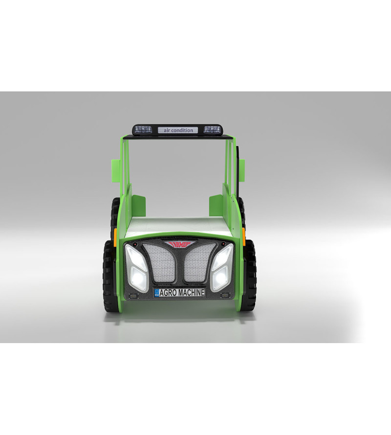 Gaba TRACTOR Green Children's Baby Bed with Mattress