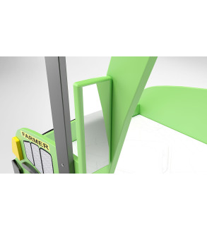 Gaba TRACTOR Green Children's Baby Bed with Mattress