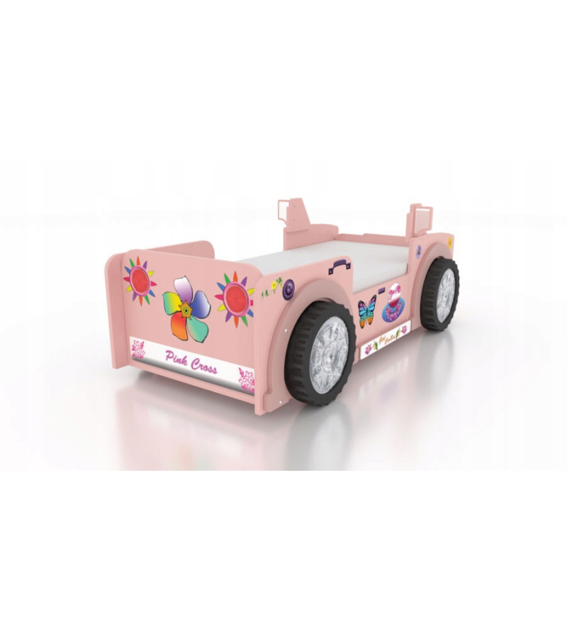 Gaba JEEP PINK Car Children's Baby Bed with Mattress