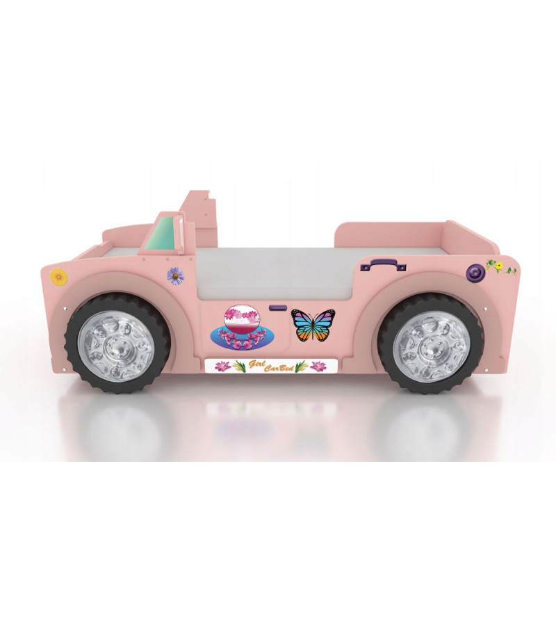 Gaba JEEP PINK Car Children's Baby Bed with Mattress