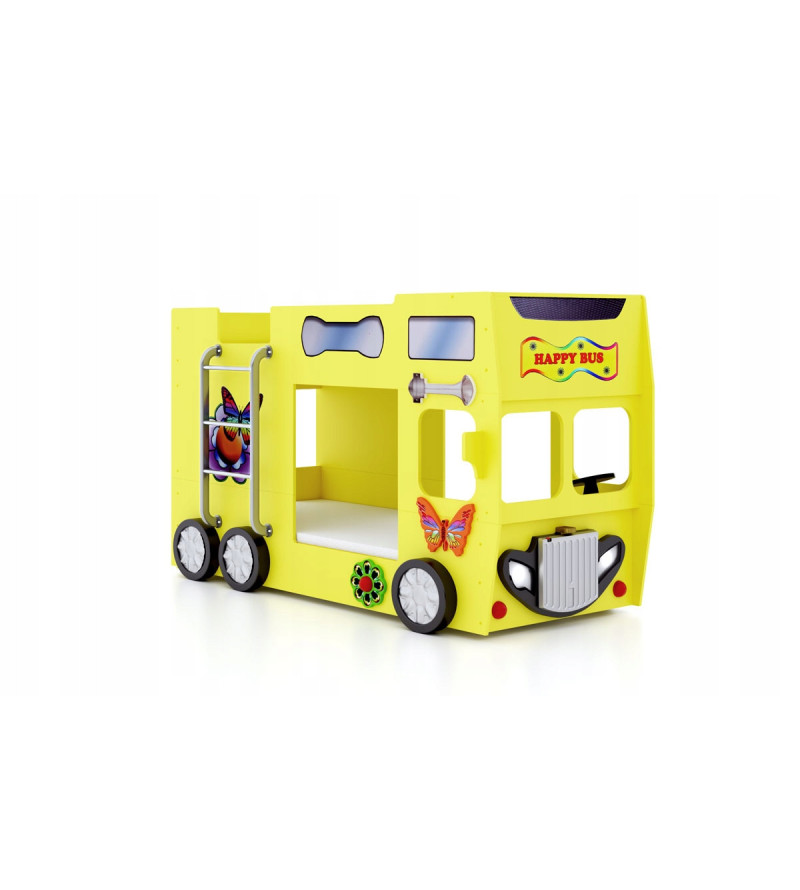 Gaba HAPPY BUS Bunk Children's Baby Bed with Mattress