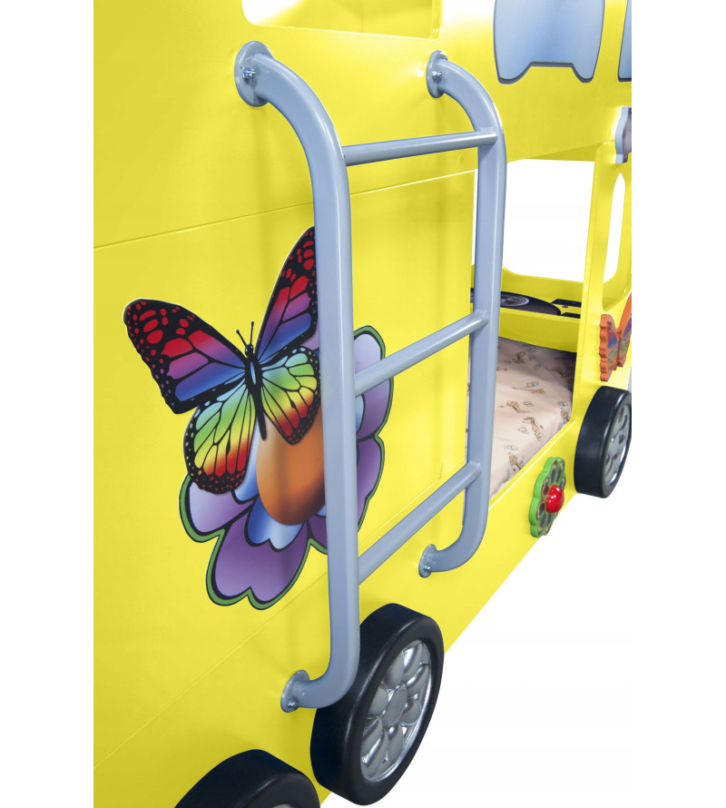 Gaba HAPPY BUS Bunk Children's Baby Bed with Mattress