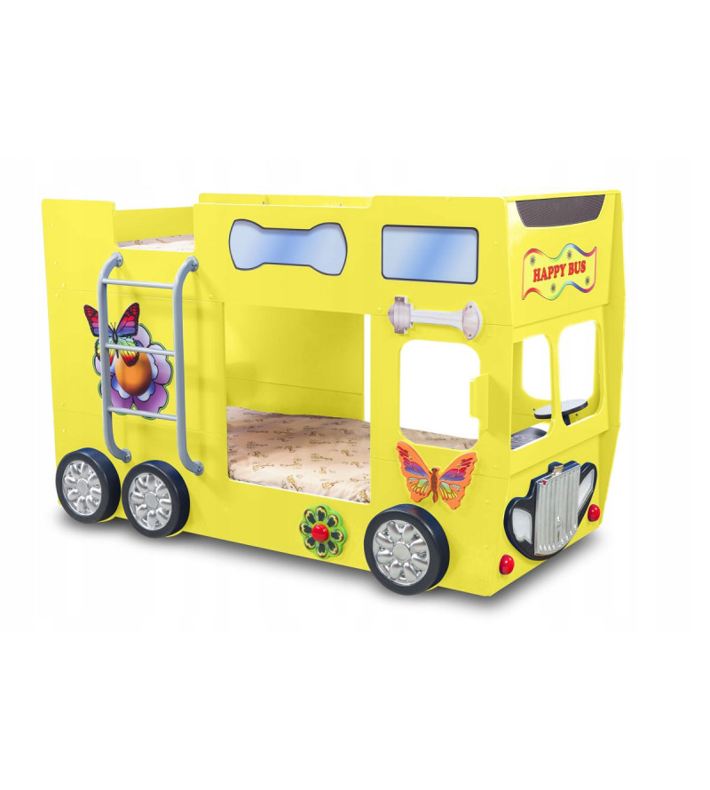 Gaba HAPPY BUS Bunk Children's Baby Bed with Mattress