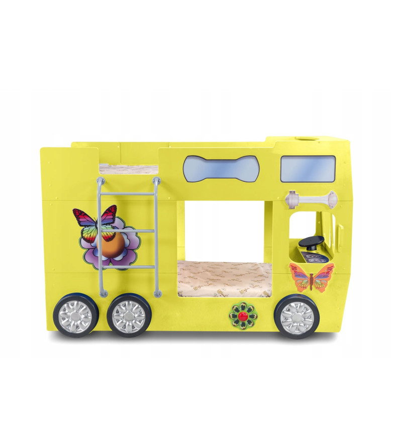 Gaba HAPPY BUS Bunk Children's Baby Bed with Mattress