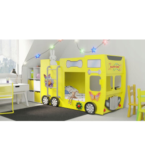 Gaba HAPPY BUS Bunk Children's Baby Bed with Mattress