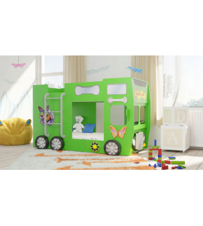 Gaba HAPPY BUS Bunk Children's Baby Bed with Mattress