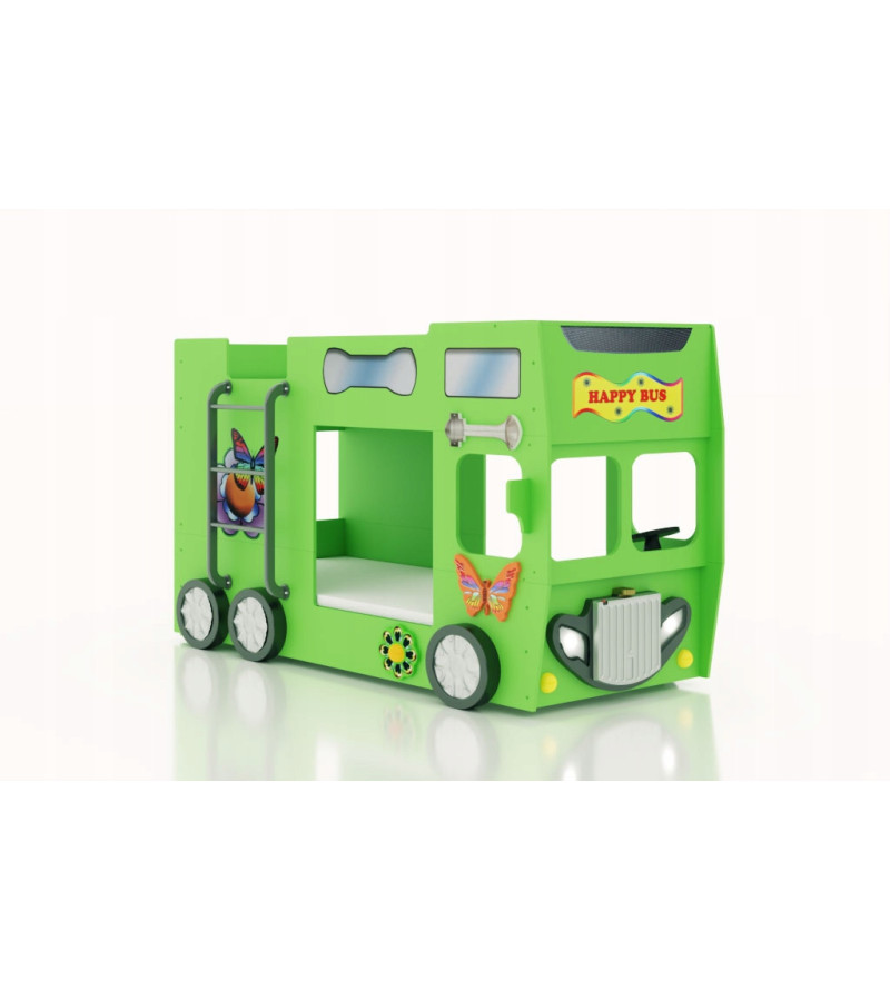 Gaba HAPPY BUS Bunk Children's Baby Bed with Mattress
