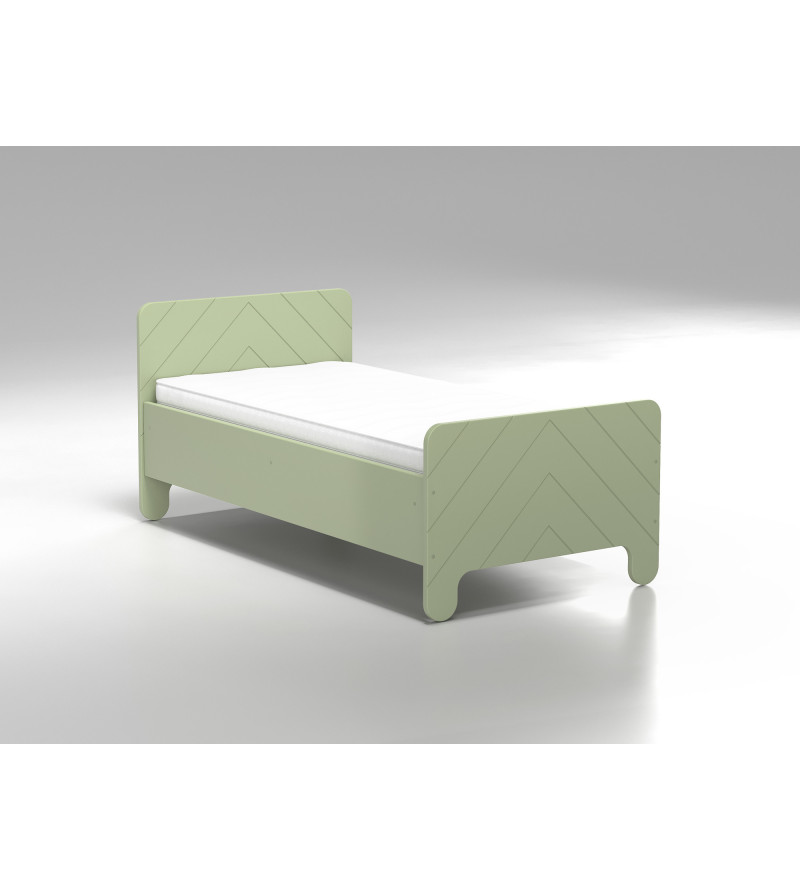 Gaba NOLIA Medium Green Children's Baby Bed with Mattress