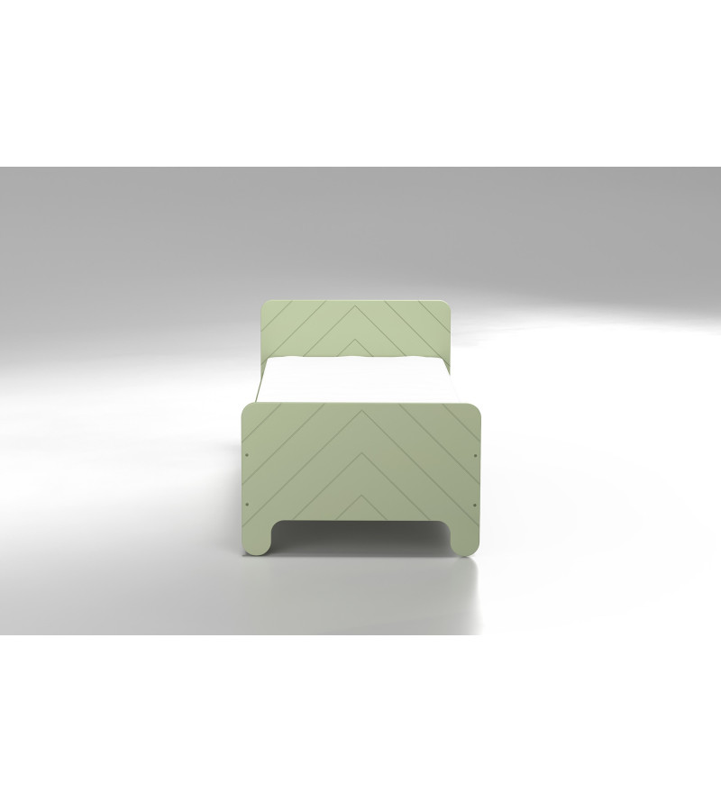 Gaba NOLIA Medium Green Children's Baby Bed with Mattress