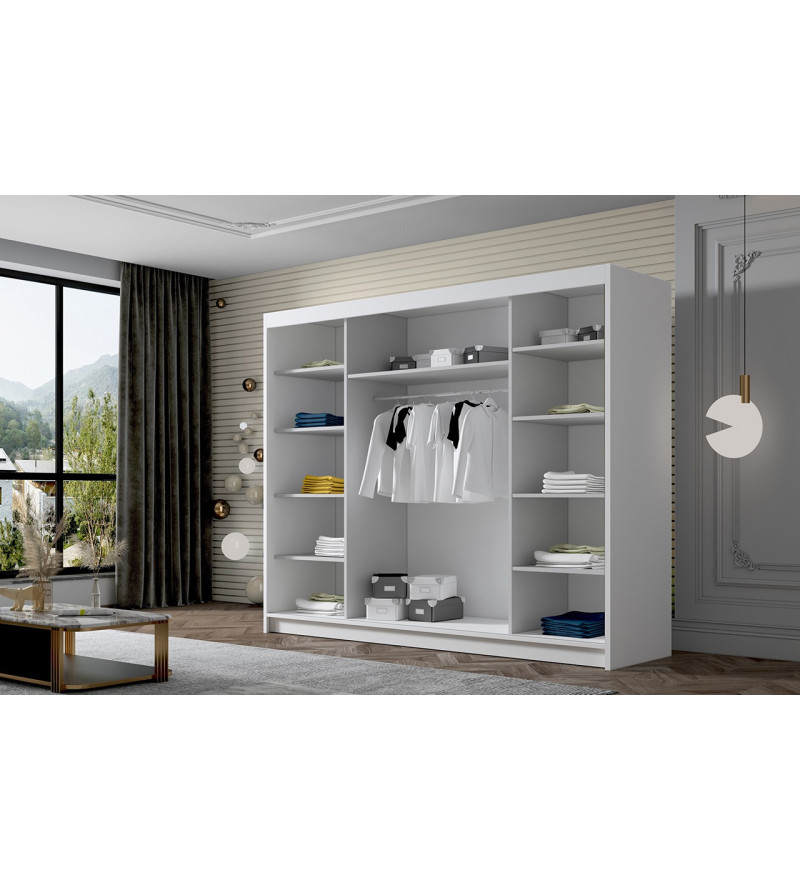 GABA AR6 250 cm Sliding Door Wardrobe with Mirror