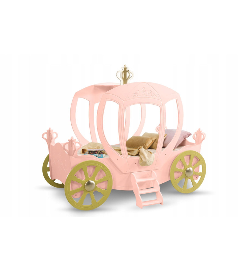 Gaba CARRIAGE Pink Children's Baby Bed with Mattress