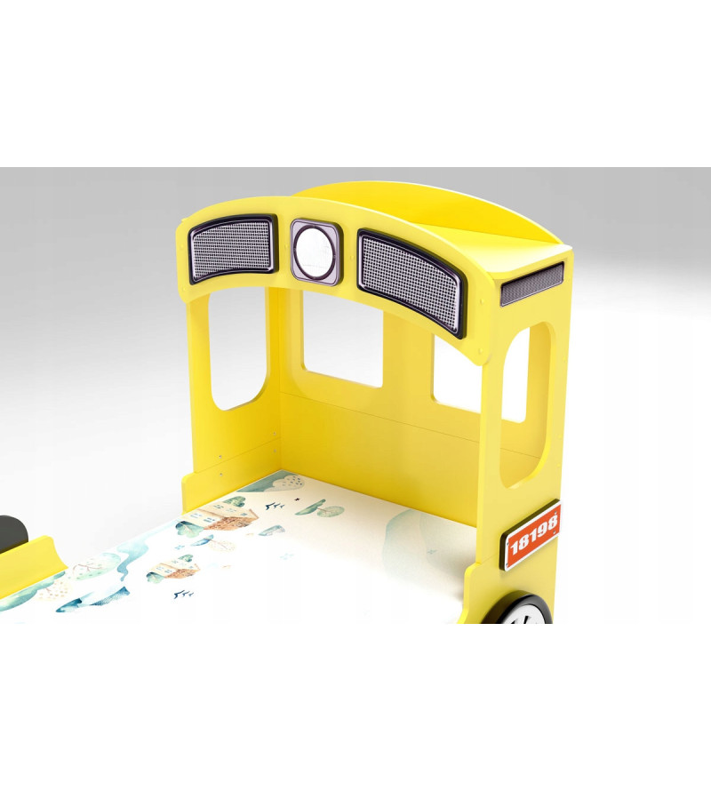 Gaba LOCOMOTIVE Yellow Children's Baby Bed with Mattress
