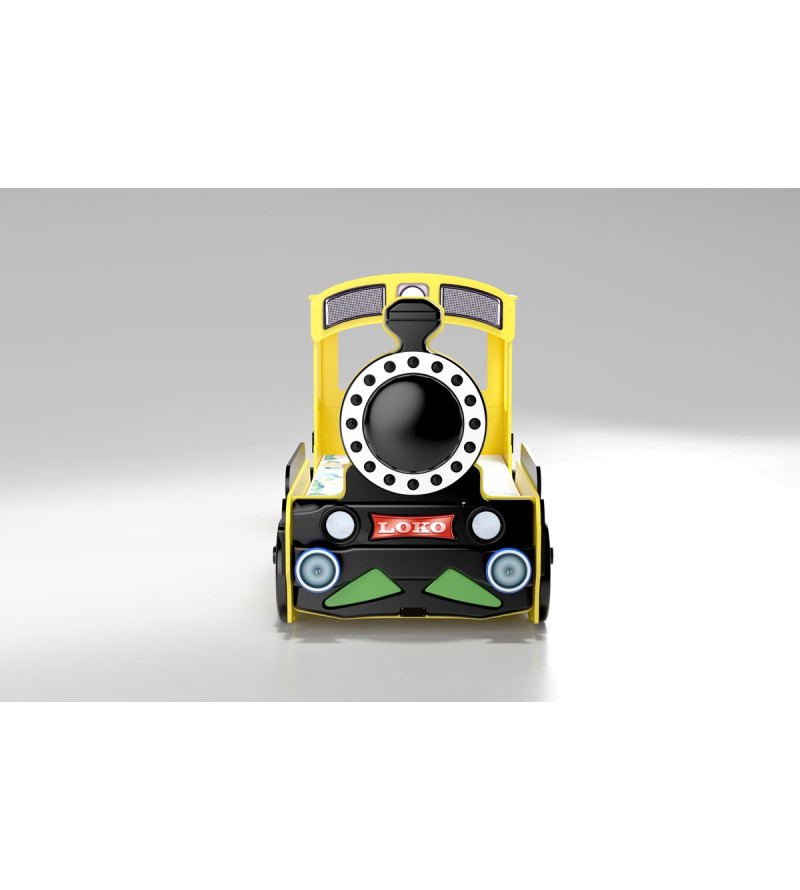 Gaba LOCOMOTIVE Yellow Children's Baby Bed with Mattress