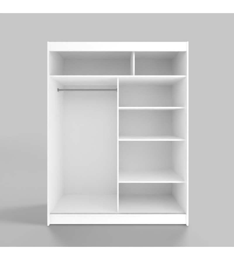 Gaba W9 150cm Sliding Door Wardrobe Full Mirror White