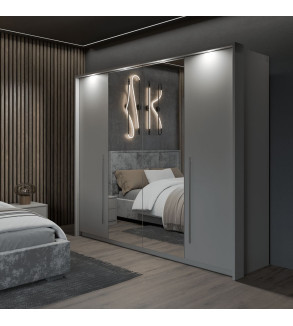 GABA PREMIUM BM 256 cm Sliding Door Wardrobe with Mirror