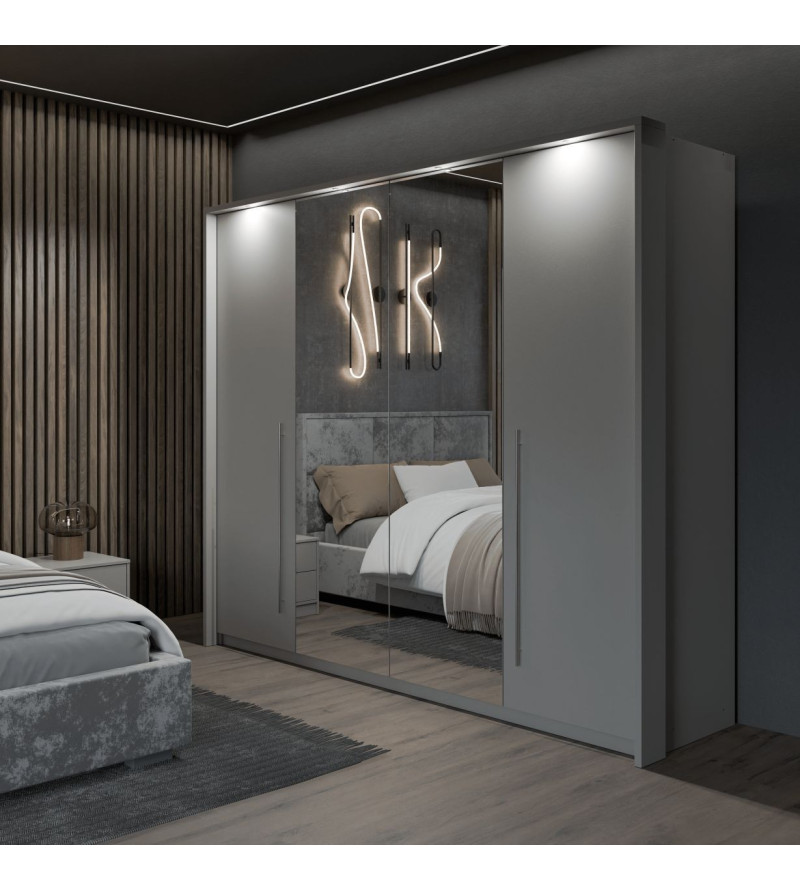 GABA PREMIUM BM 256 cm Sliding Door Wardrobe with Mirror