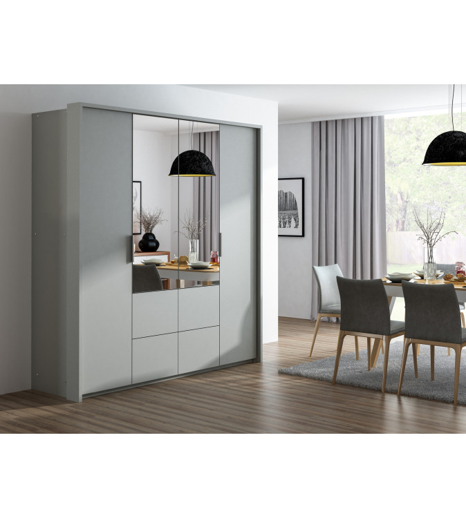 GABA WN 208 cm Hinged Door Wardrobe with Mirror