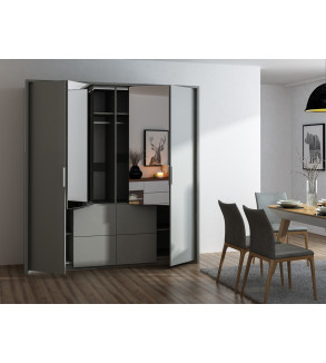 GABA WN 208 cm Hinged Door Wardrobe with Mirror
