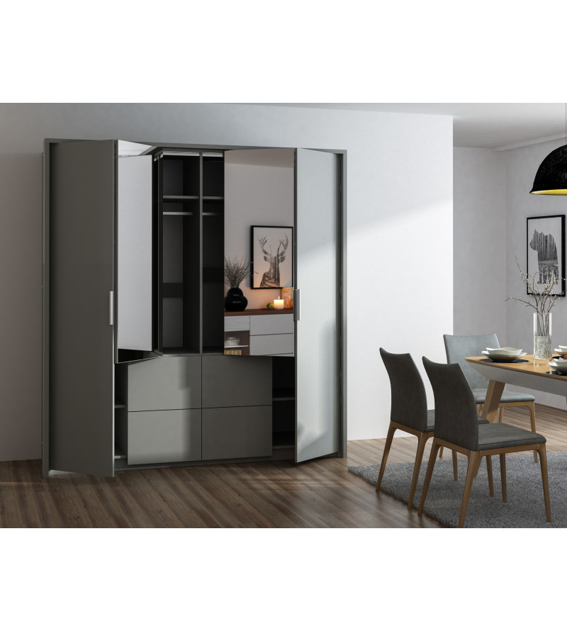 GABA WN 208 cm Hinged Door Wardrobe with Mirror