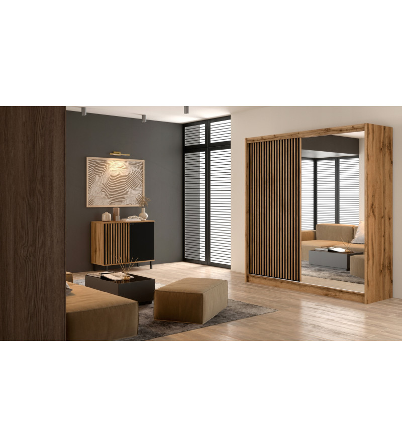 GABA PREMIUM LN 203 cm Sliding Door Wardrobe with Mirror