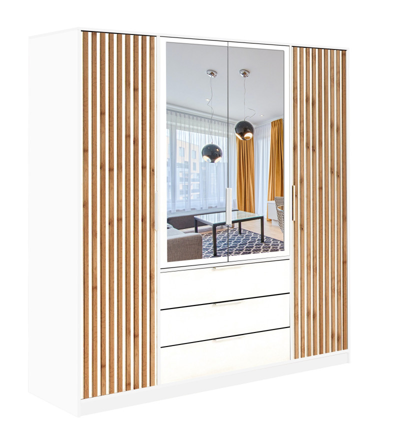 Gaba BA D4 Lux 200cm White Wardrobe
