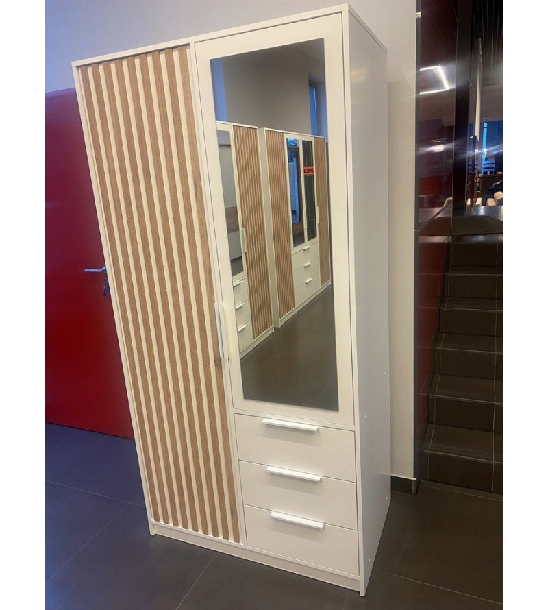 Gaba BA D2 Lux  White / Oak 100cm Wardrobe