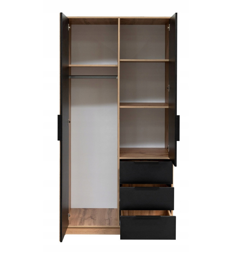 Gaba BA D2 Lux  White / Oak 100cm Wardrobe