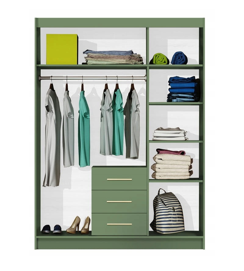Gaba BA D3 147 cm Hinged Door Wardrobe Blue