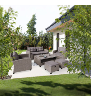 GABA Garden Furniture Set GENE 6 Seater Set with Table