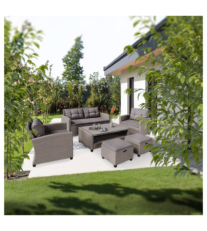 GABA Garden Furniture Set GENE 6 Seater Set with Table