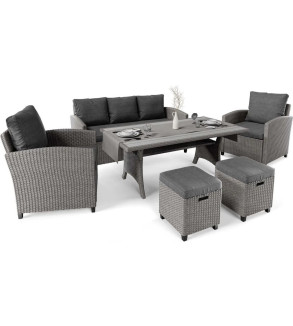 GABA Garden Furniture Set GENE 6 Seater Set with Table