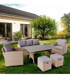GABA Garden Furniture Set GENE 6 Seater Set with Table