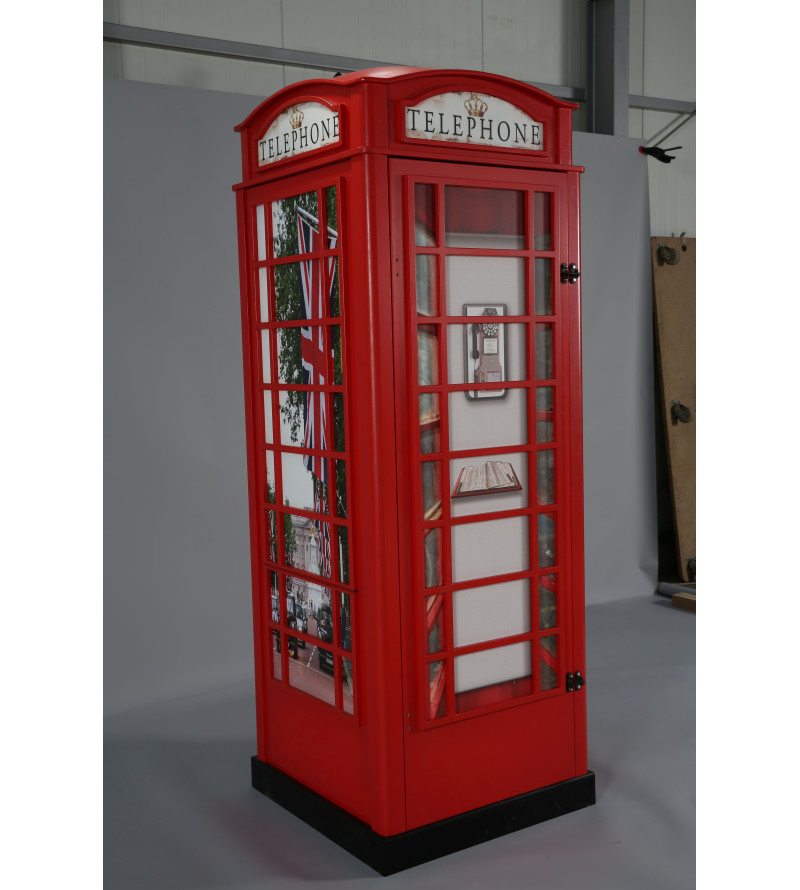 Gaba Red Telephone Booth Wardrobe/Desk