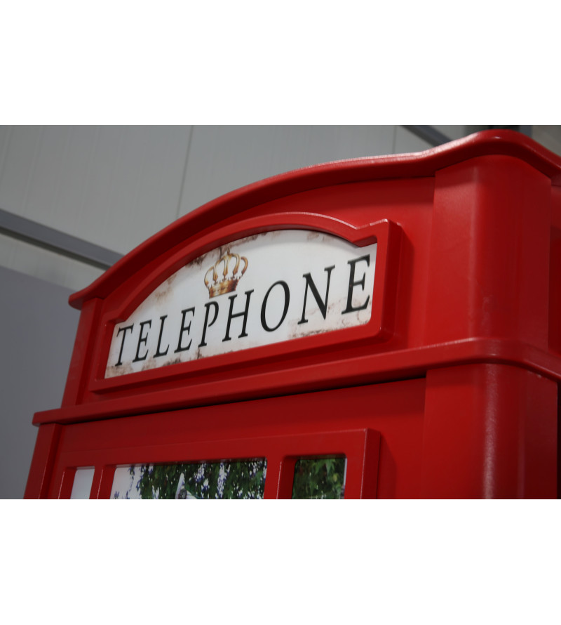 Gaba Red Telephone Booth Wardrobe/Desk
