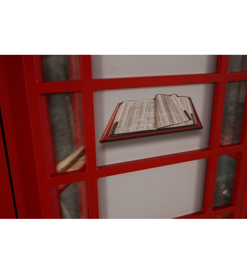 Gaba Red Telephone Booth Wardrobe/Desk